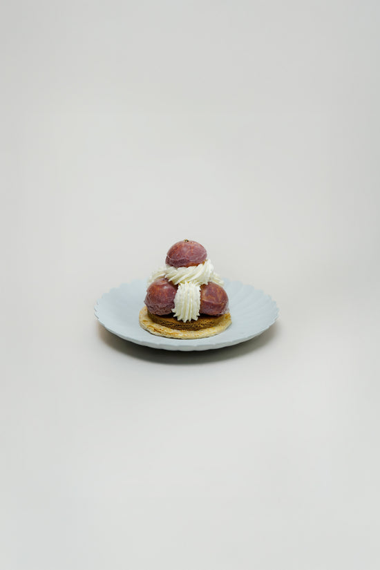 Vanilla Taro Saint-Honoré Cake I 香草芋泥聖多諾黑泡芙蛋糕