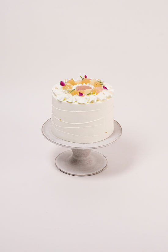 Japanese Peach Peony White Tea Nakazawa Cream Shortcake (Whole) I 日本水蜜桃牡丹白茶中沢純生鮮奶油蛋糕(原個)