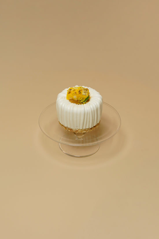Sweet Corn Tonka Bean Cream Cheese Mousse Cake | 流心粟米零陵香豆忌廉芝士慕絲蛋糕